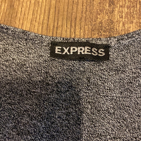 Express Heather Gray V-neck Sweater - Picture 2 of 3